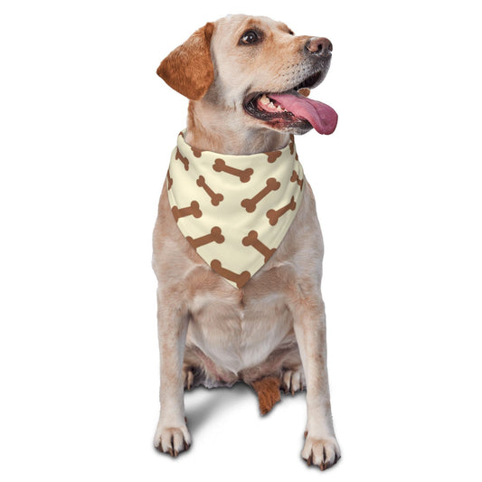 Dog Bone Bandana for Dogs & Cats – Cute Neutral Pet Scarf