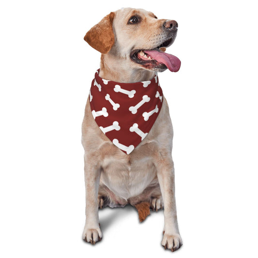 Red Dog Bone Bandana for Dogs & Cats – Cute Pet Scarf