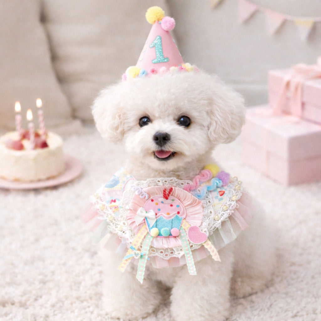 Dog Birthday Bandana for Dogs & Cats – Cute Party Bib