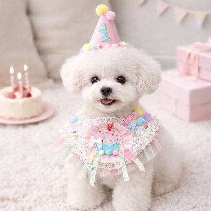Dog Birthday Bandana for Dogs & Cats – Cute Party Bib