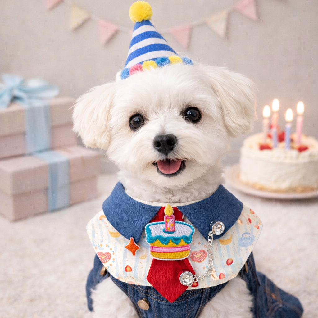 Dog Birthday Bandana for Dogs & Cats – Cute Party Bib