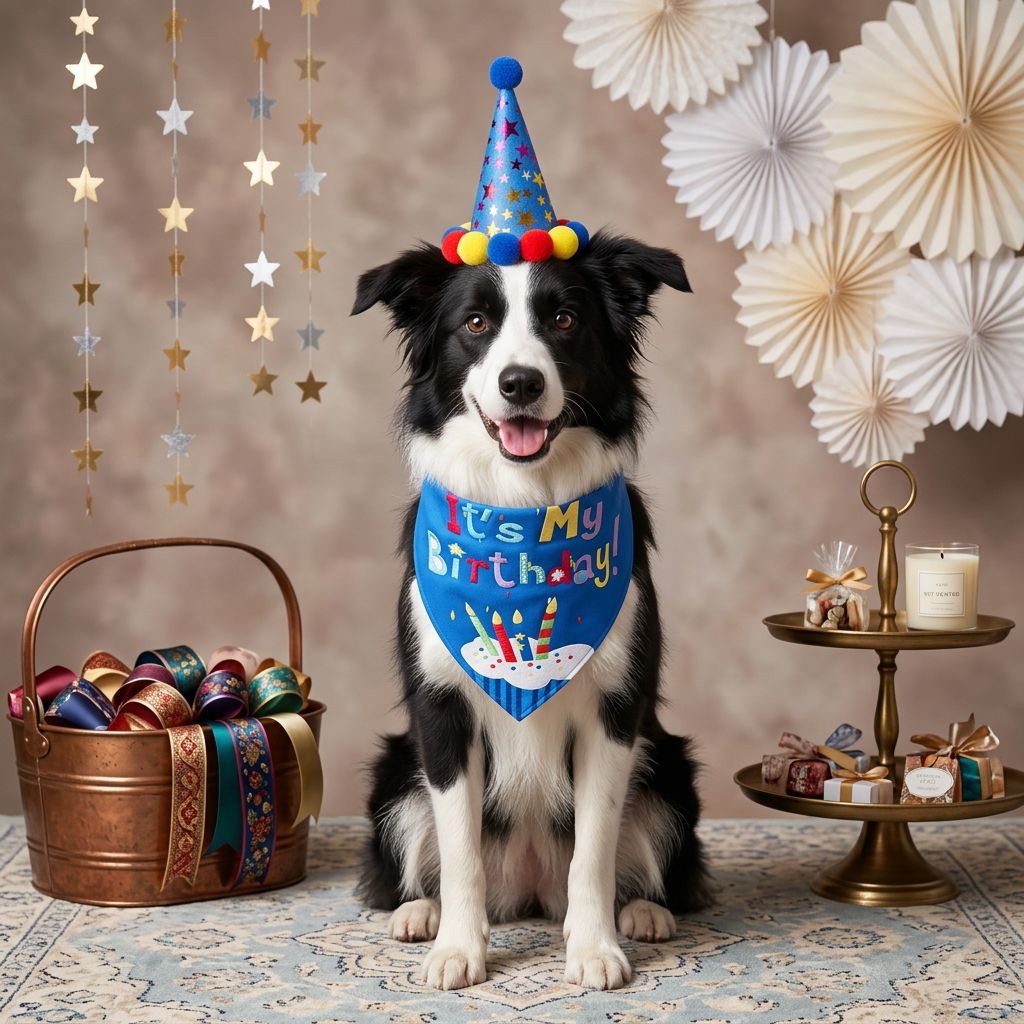 Dog Birthday Outfit Set for Dogs & Cats – Hat, Bandana & Bow Tie