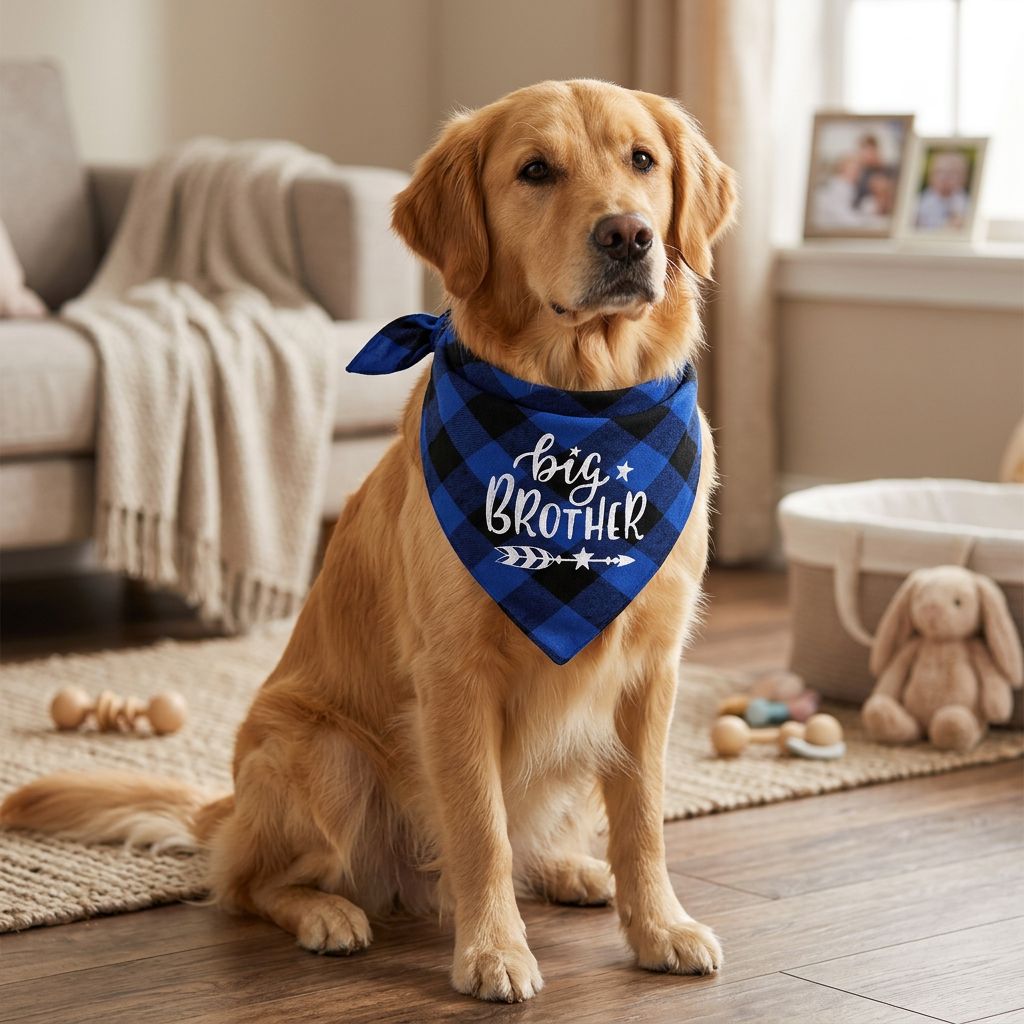 Plaid Dog Bandana for Dogs & Cats – Classic British Pet Scarf