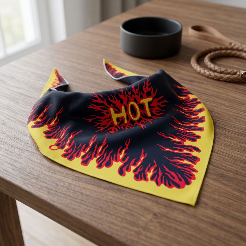 Flame Dog Bandana for Dogs & Cats – Hip Hop Pet Scarf