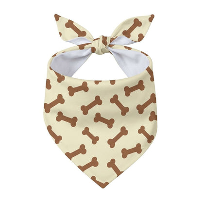 Dog Bone Bandana for Dogs & Cats – Cute Neutral Pet Scarf