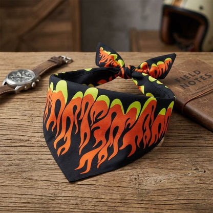 Flame Dog Bandana for Dogs & Cats – Hip Hop Pet Scarf