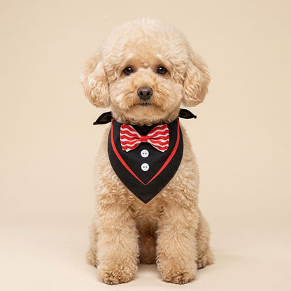 Tuxedo Dog Bandana for Dogs & Cats – Gentleman Pet Scarf
