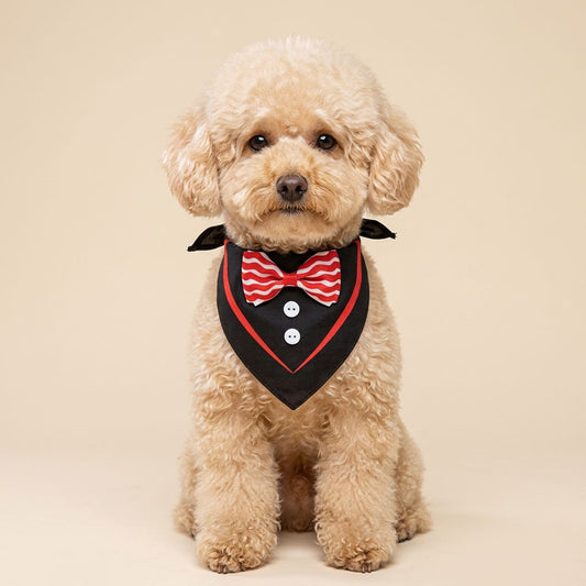 Tuxedo Dog Bandana for Dogs & Cats – Gentleman Pet Scarf