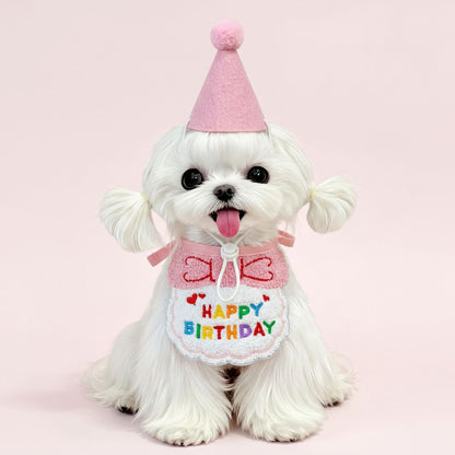 Dog Birthday Hat & Bandana Set for Dogs & Cats – Party Outfit