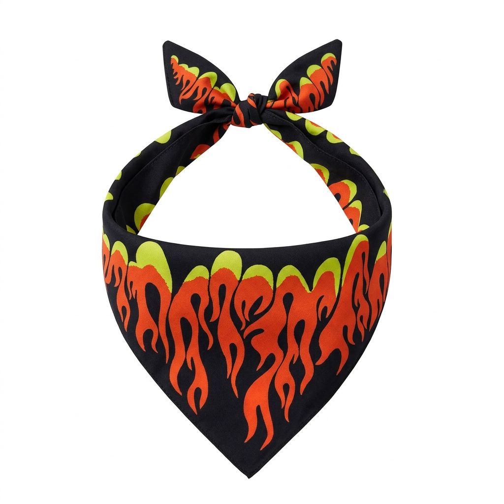 Flame Dog Bandana for Dogs & Cats – Hip Hop Pet Scarf